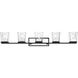 Bleeker Street 5 Light 42.5 inch Matte Black and Chrome Vanity Wall Light