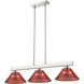 Cobalt 3 Light 46 inch Brushed Nickel Billiard Ceiling Light in Burgundy Acrylic