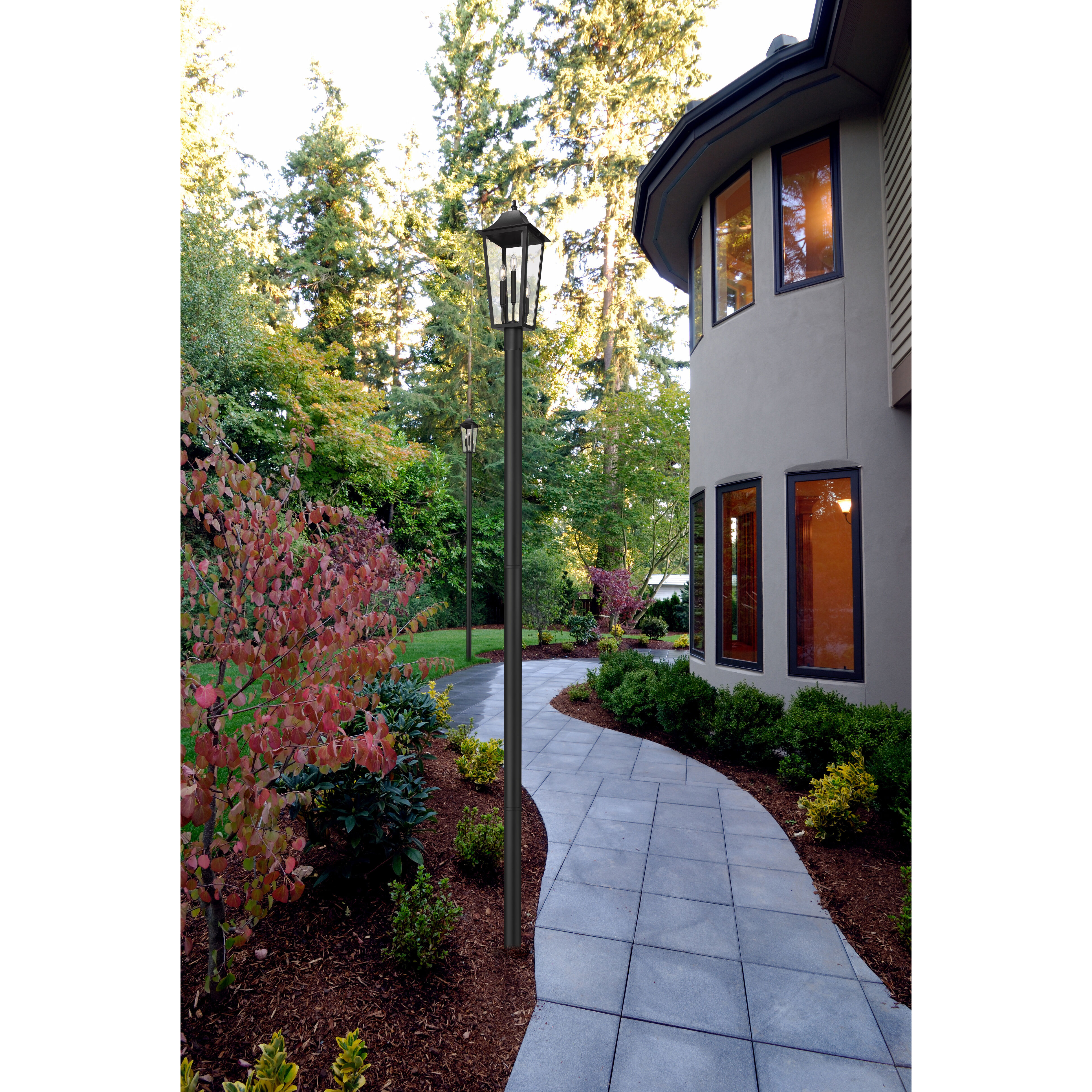 Gannon 3 Light 144.75 inch Black Outdoor Post Mounted Fixture