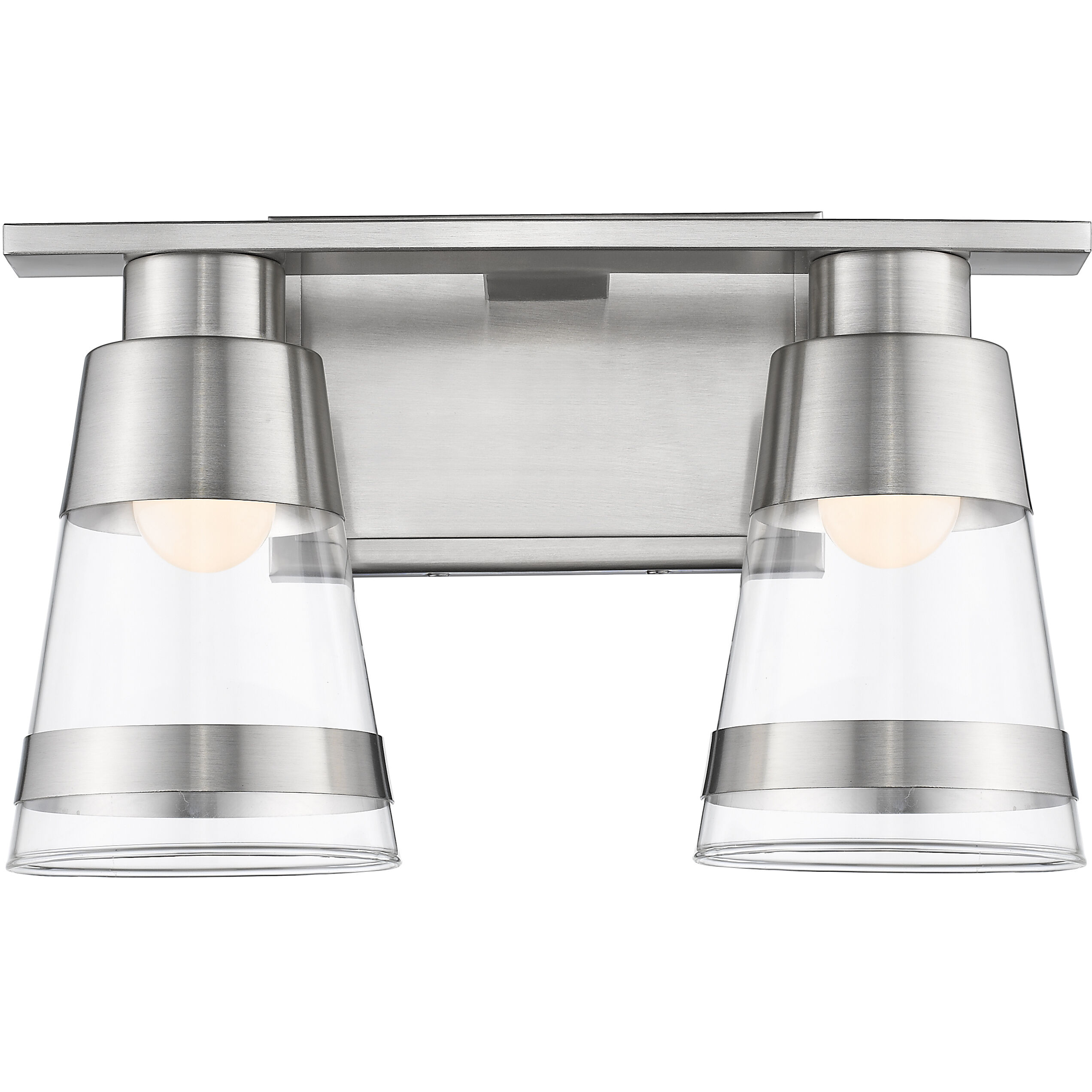 Ethos LED 13 inch Brushed Nickel Vanity Wall Light in Clear Glass