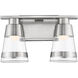 Ethos LED 13 inch Brushed Nickel Vanity Wall Light in Clear Glass