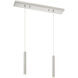 Forest LED 30 inch Brushed Nickel Linear Chandelier Ceiling Light in Brushed Nickel Steel