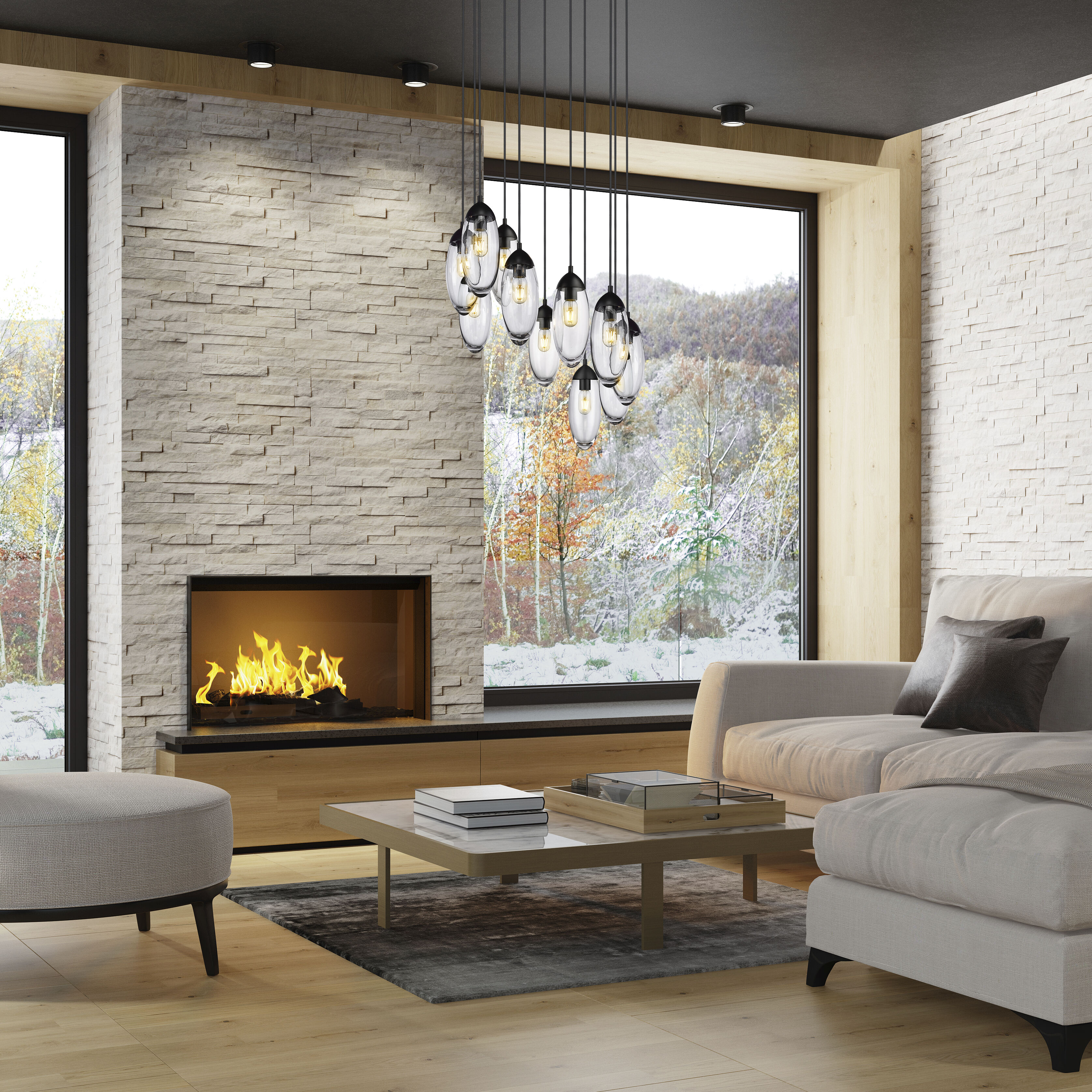 Arden 11 Light 24 inch Matte Black Chandelier Ceiling Light