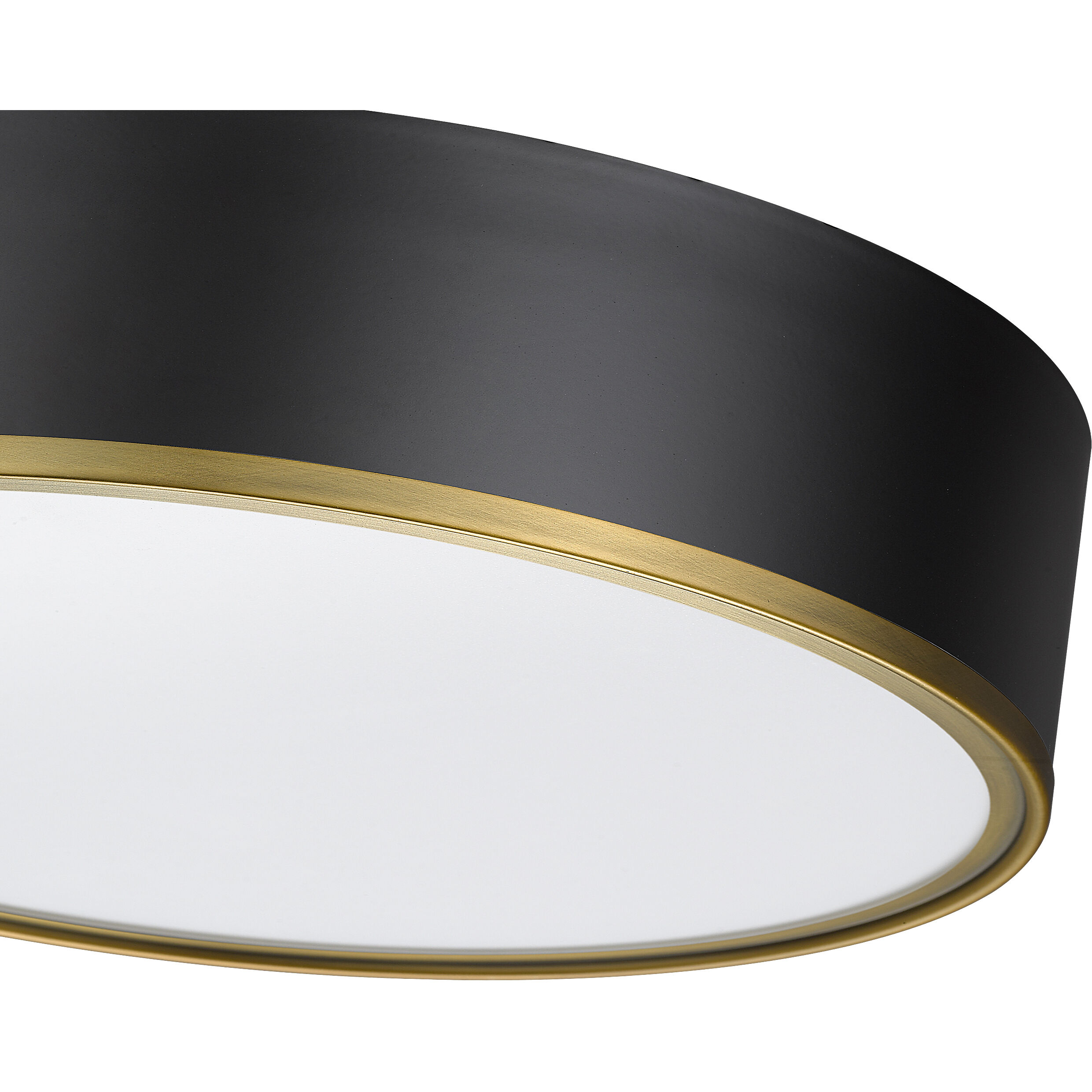 Arlo 4 Light 20.25 inch Matte Black and Rubbed Brass Flush Mount Ceiling Light