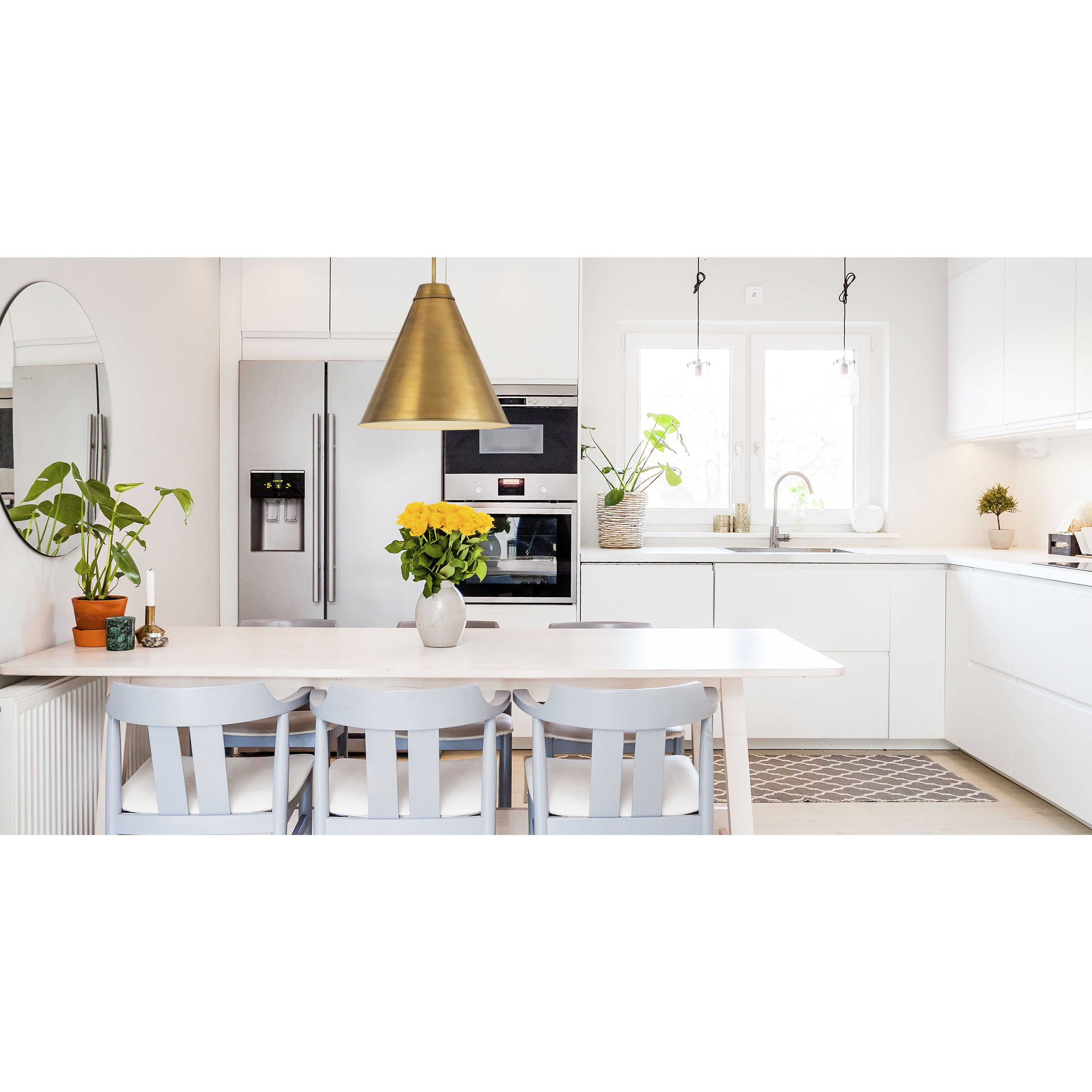 Eaton 1 Light 24 inch Rubbed Brass Pendant Ceiling Light