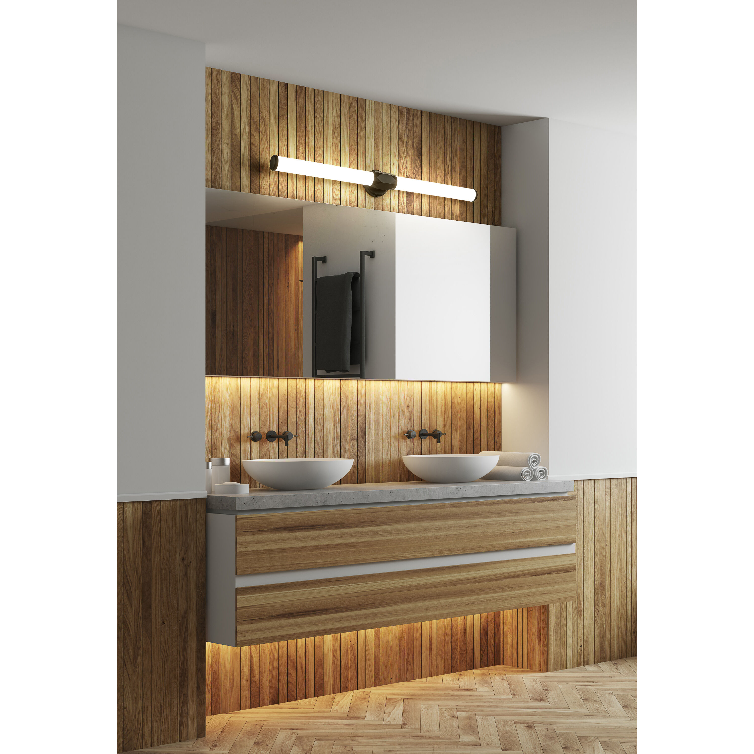 Cooper LED 40 inch Matte Black Vanity Wall Light