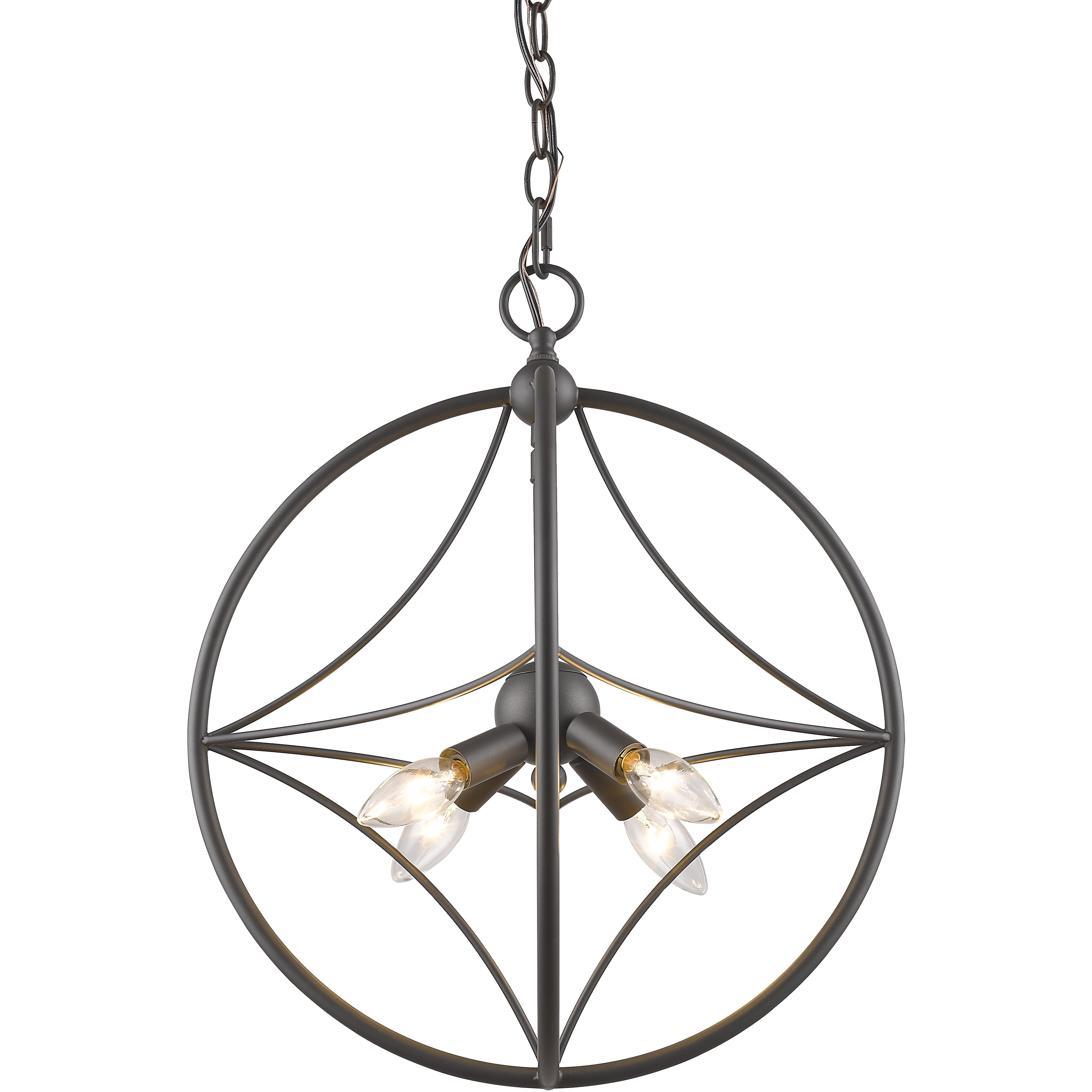 Cortez 4 Light 16 inch Bronze Pendant Ceiling Light in Bronze Steel