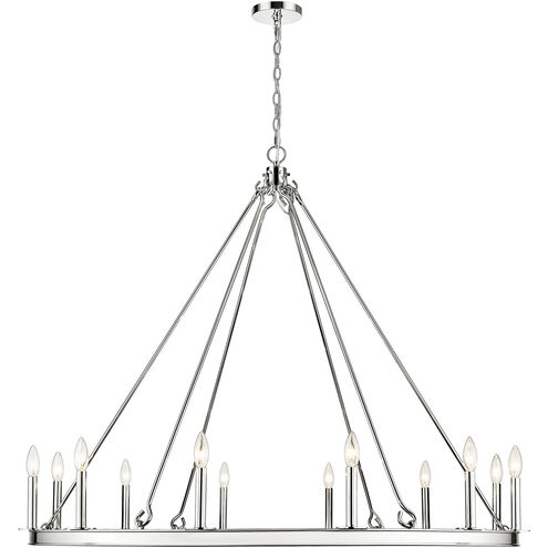 Barclay 12 Light 48 inch Polished Nickel Chandelier Ceiling Light