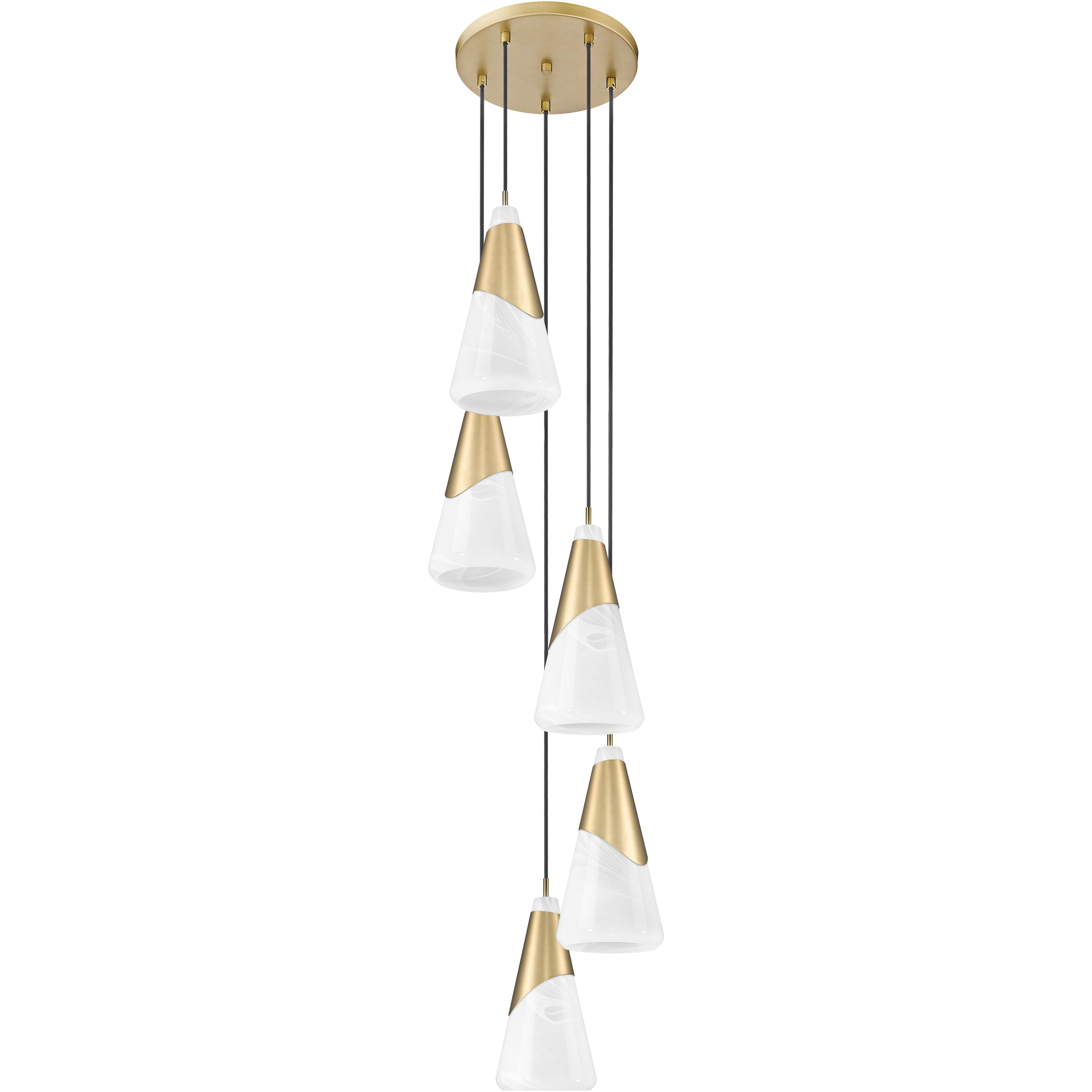 Aimie 5 Light 12 inch Modern Gold Chandelier Ceiling Light