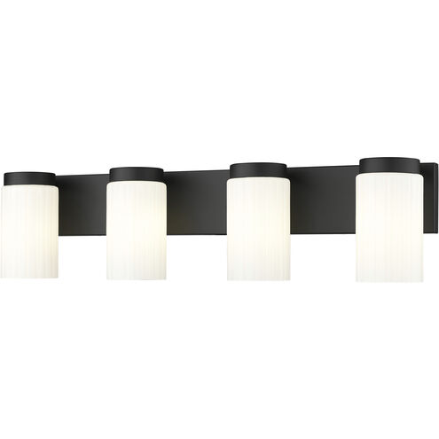 Burk 4 Light 30 inch Matte Black Bath Vanity Light Wall Light