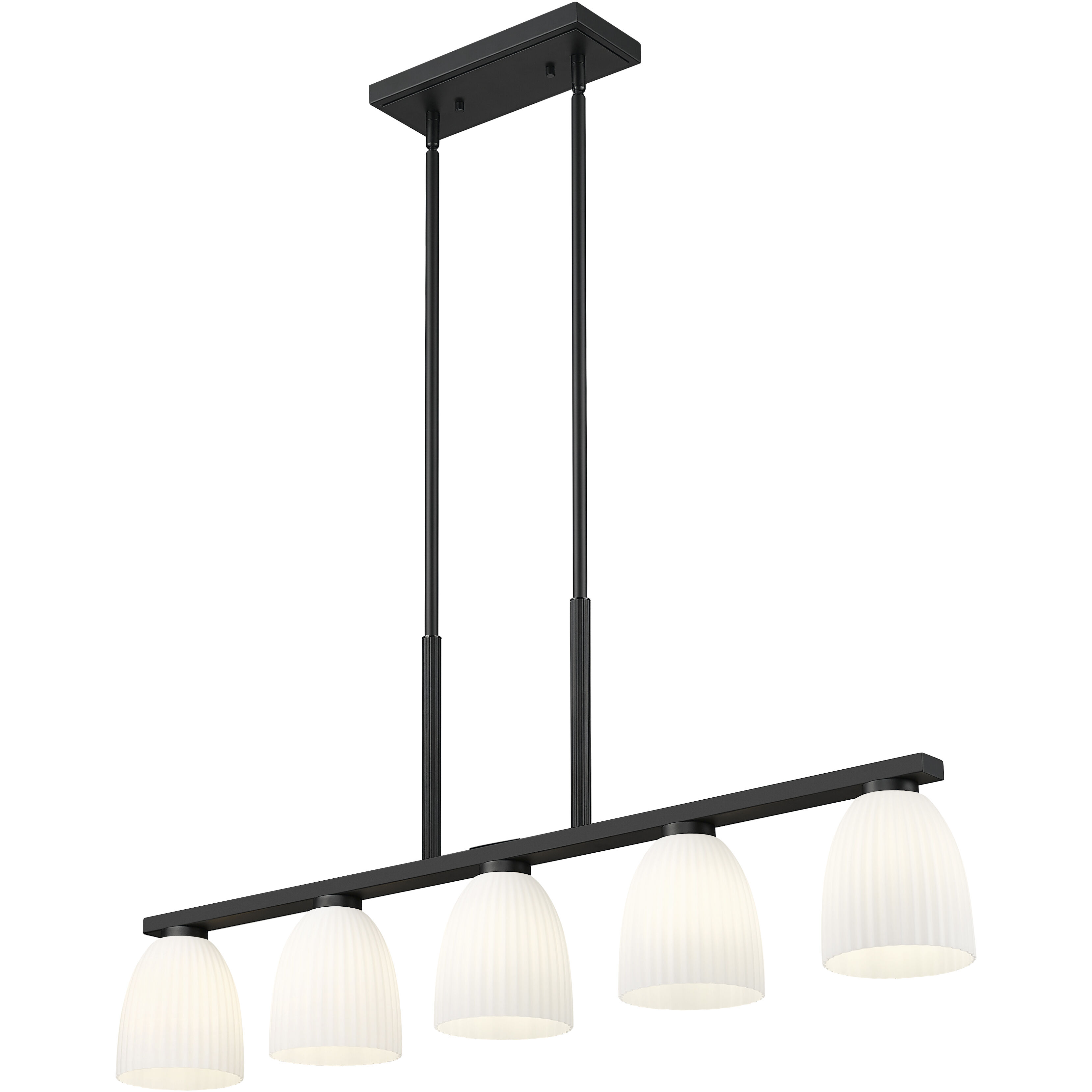 Naya Linear Chandelier Ceiling Light in Matte Black
