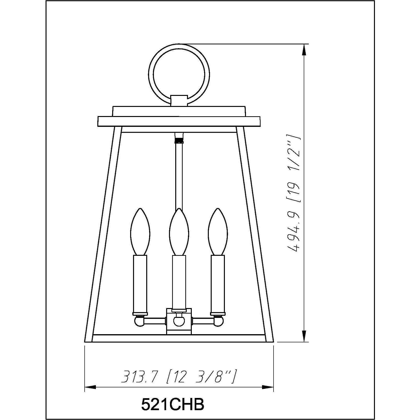 Broughton 4 Light 12.5 inch Black Outdoor Chain Mount Ceiling Fixture