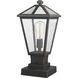 Talbot 1 Light 17.5 inch Oil Rubbed Bronze Outdoor Pier Mounted Fixture in Seedy Glass