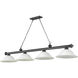 Cordon 4 Light 81.75 inch Bronze Plate Billiard Ceiling Light in White Mottle Glass