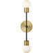 Neutra 2 Light 6 inch Matte Black and Foundry Brass Wall Sconce Wall Light