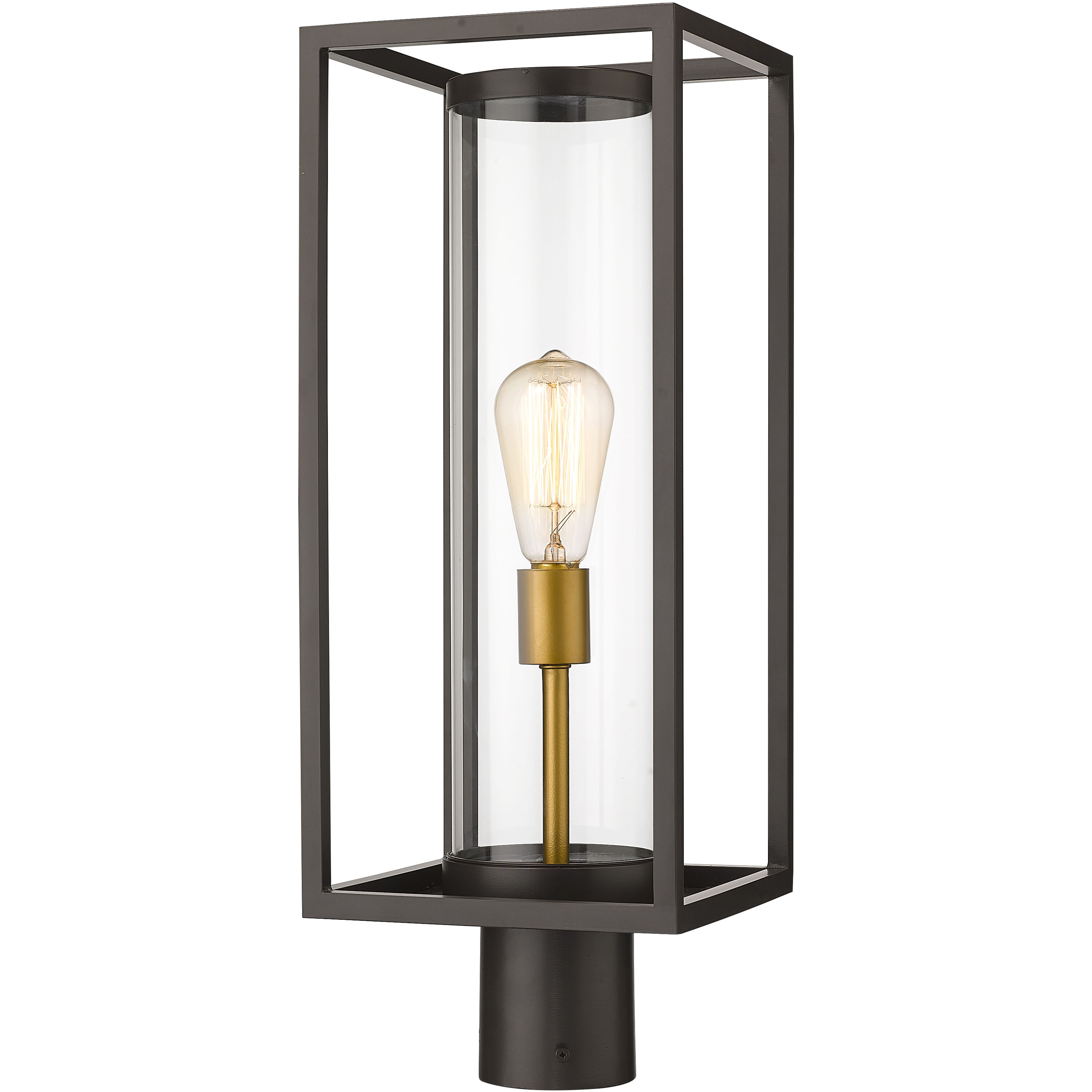 Dunbroch 1 Light 21.75 inch Deep Bronze and Outdoor Brass Outdoor Post Mount Fixture