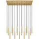 Forest Linear Chandelier Ceiling Light in Modern Gold