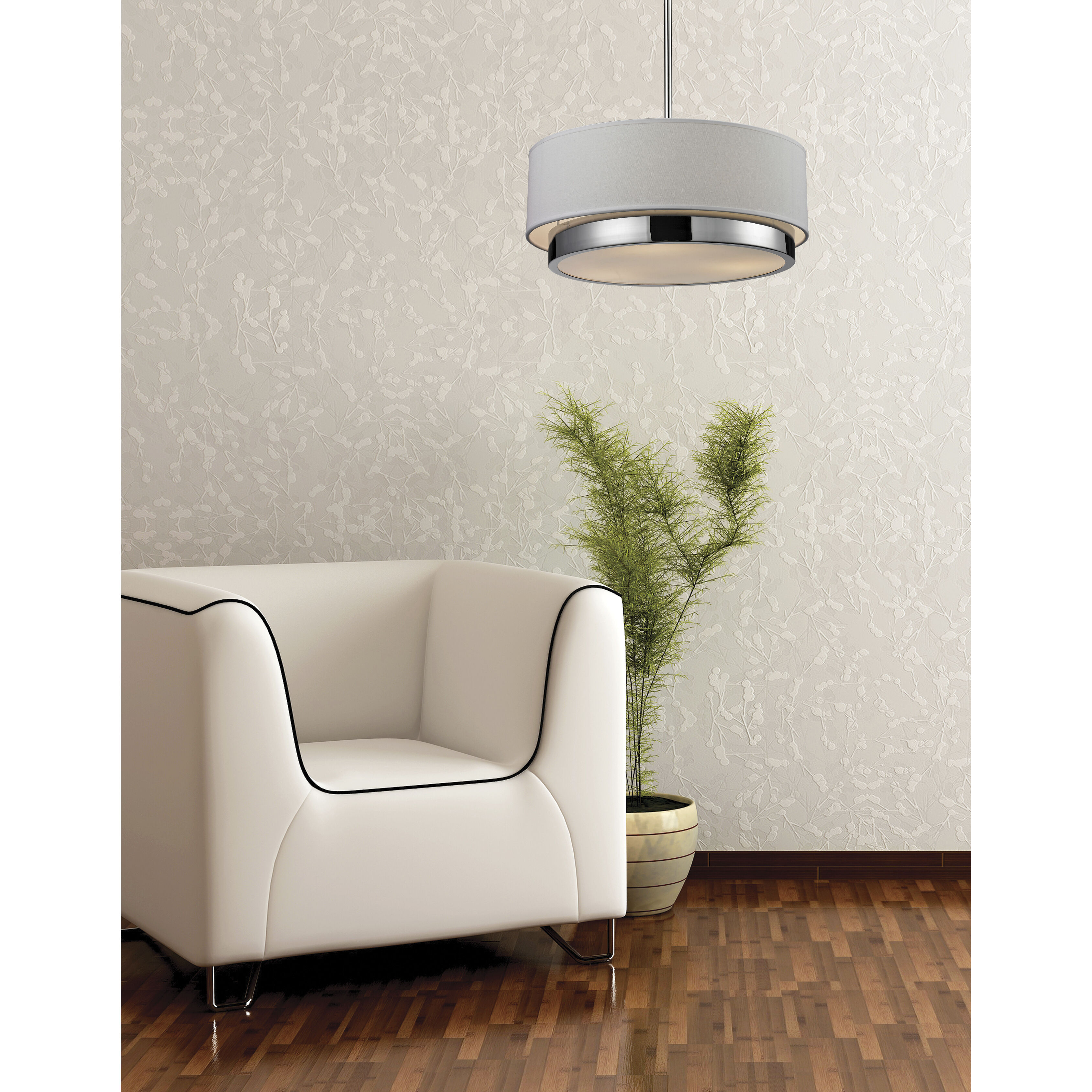 Jade 3 Light 16 inch Chrome Chandelier Ceiling Light