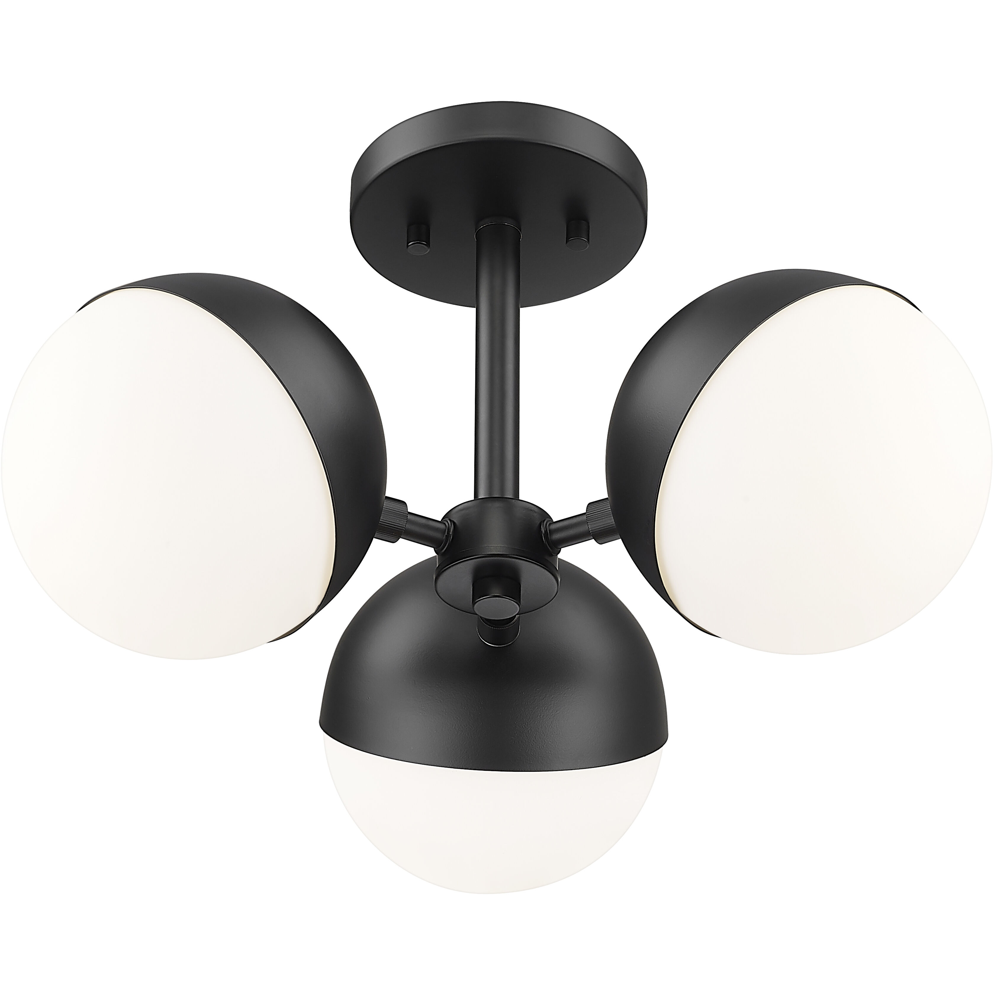 Realm Sphere 3 Light 17.25 inch Matte Black Semi Flush Mount Ceiling Light