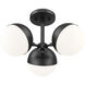 Realm Sphere 3 Light 17.25 inch Matte Black Semi Flush Mount Ceiling Light