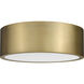 Harley 3 Light 16 inch Rubbed Brass Flush Mount Ceiling Light