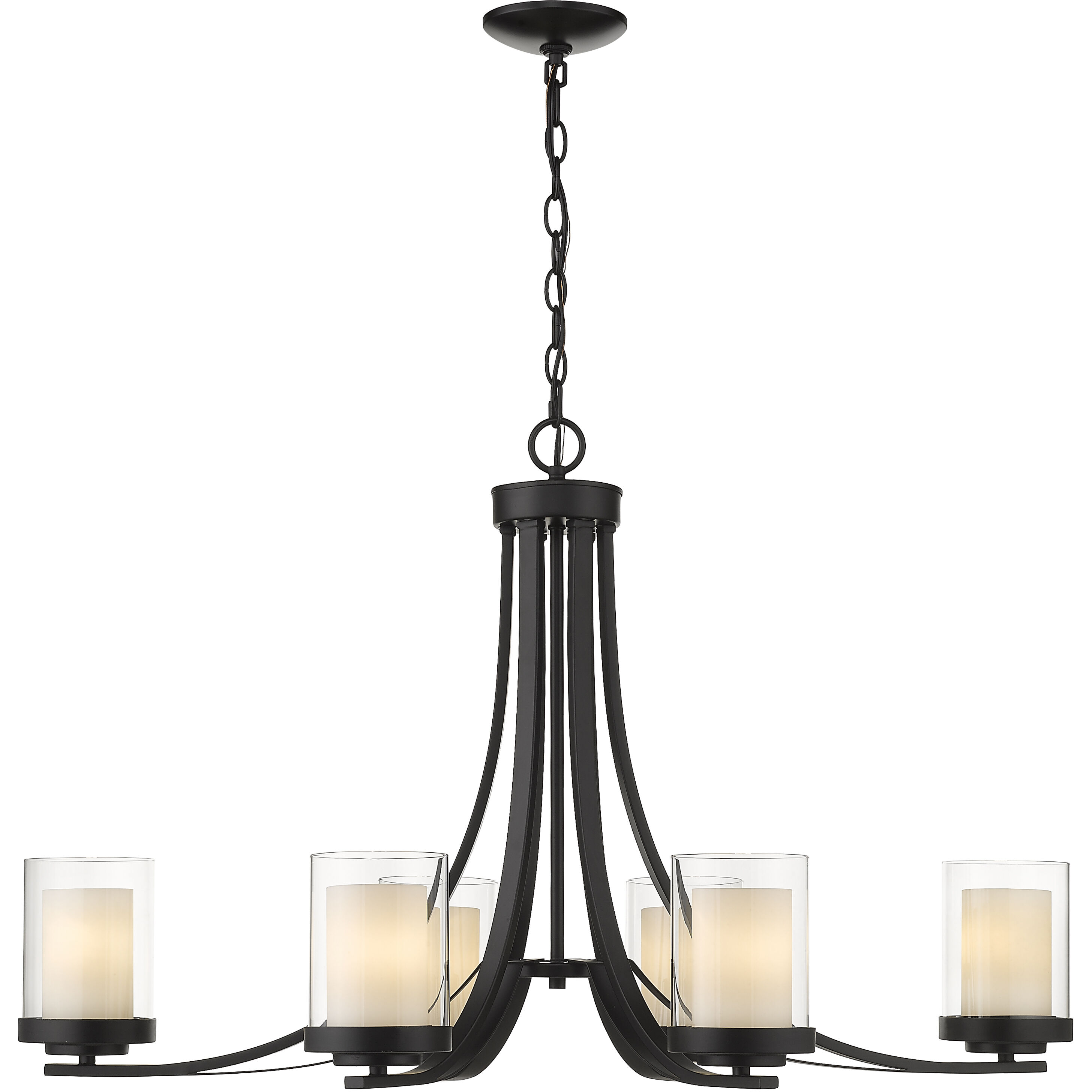 Willow 6 Light 35.25 inch Matte Black Chandelier Ceiling Light