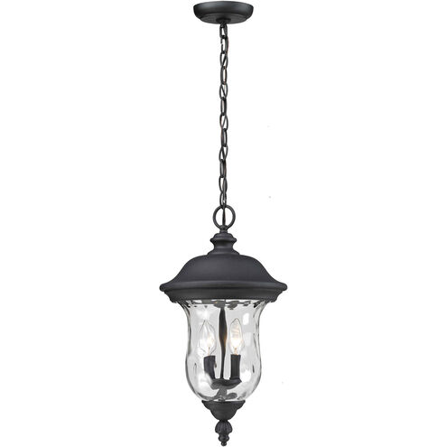 Armstrong 3 Light 12 inch Black Outdoor Chain Mount Ceiling Fixture
