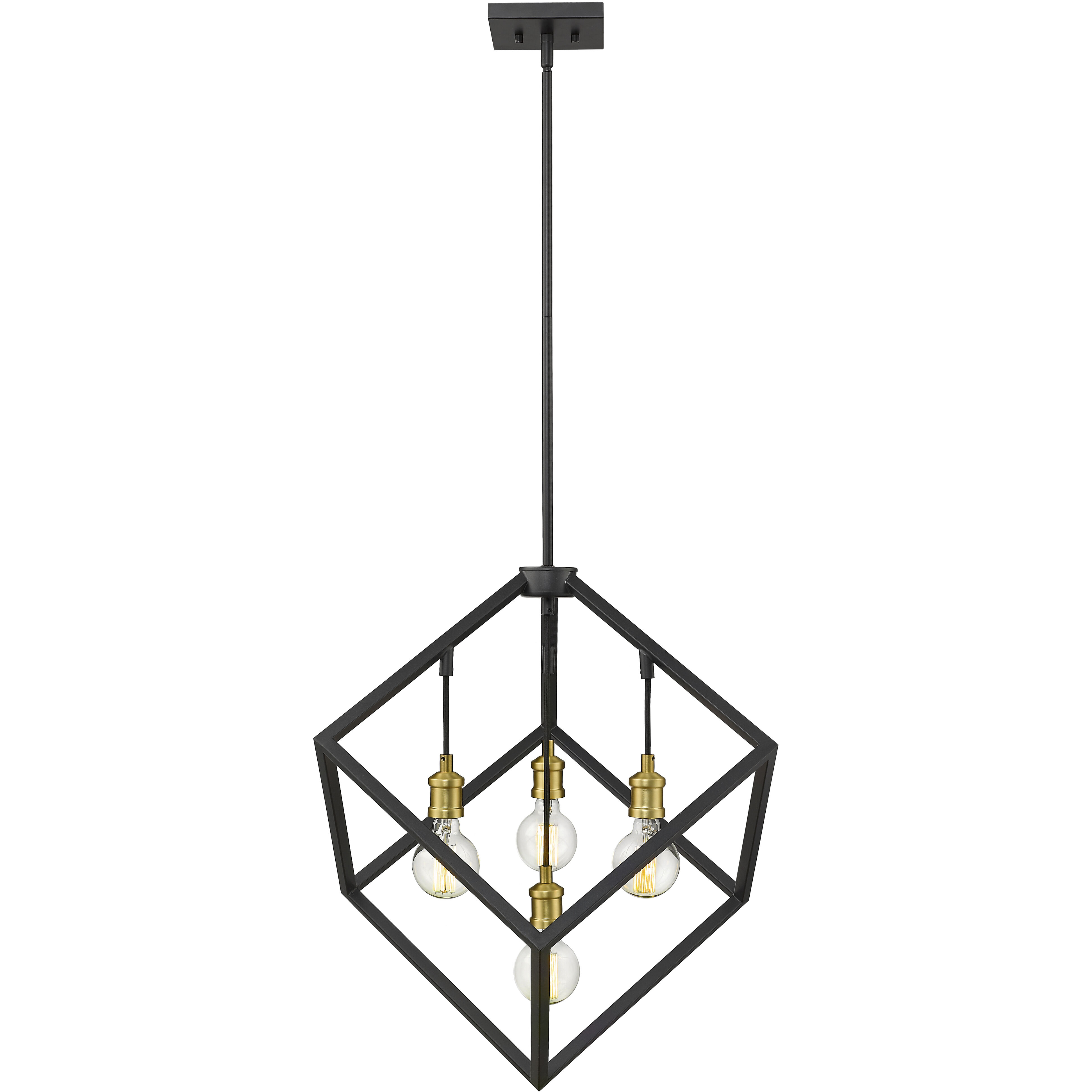 Vertical 4 Light 24 inch Bronze and Olde Brass Chandelier Ceiling Light