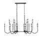 Allistair Linear Chandelier Ceiling Light in Matte Black
