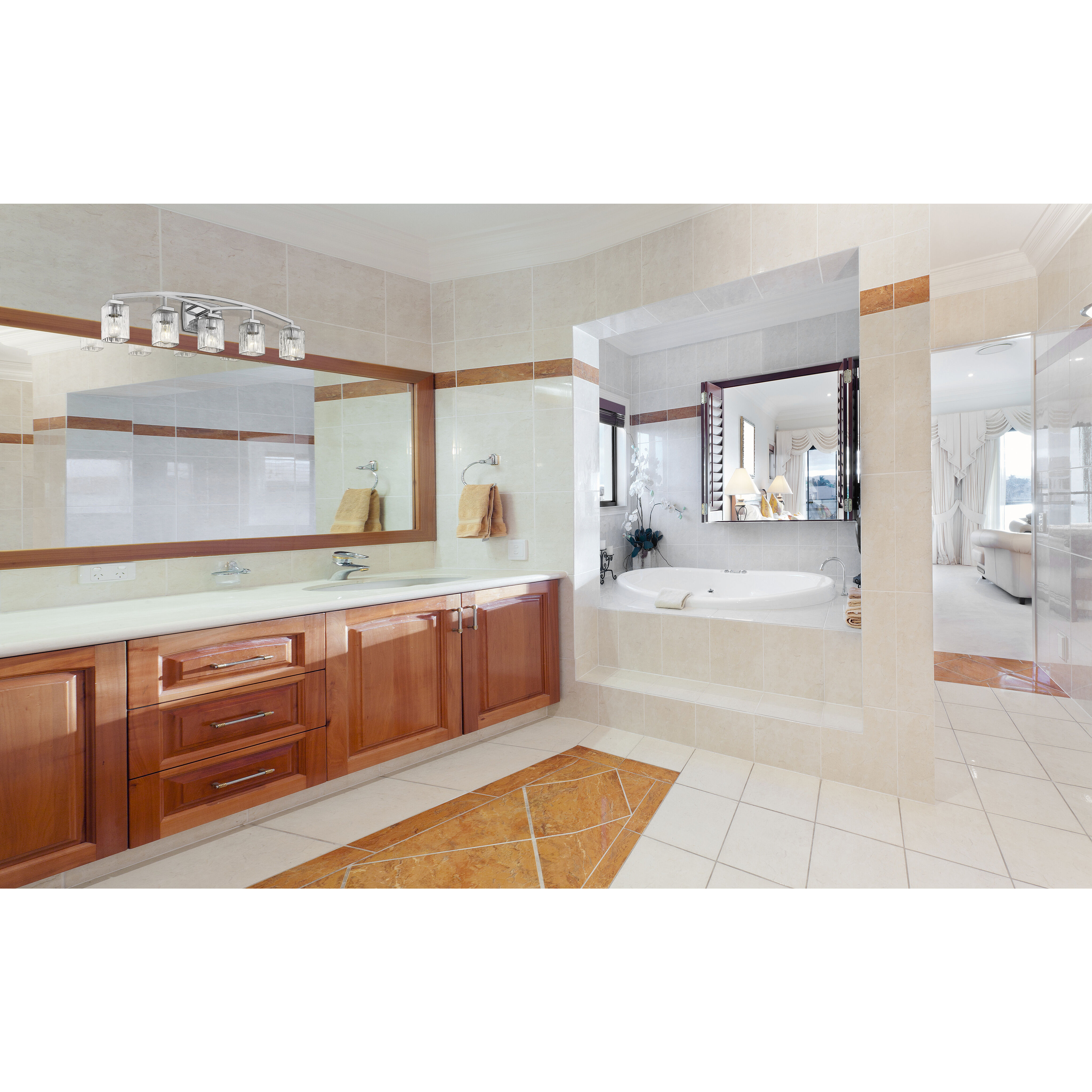 Zaid 5 Light 40 inch Chrome Vanity Wall Light