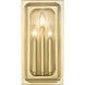 Easton 3 Light 8 inch Rubbed Brass Wall Sconce Wall Light