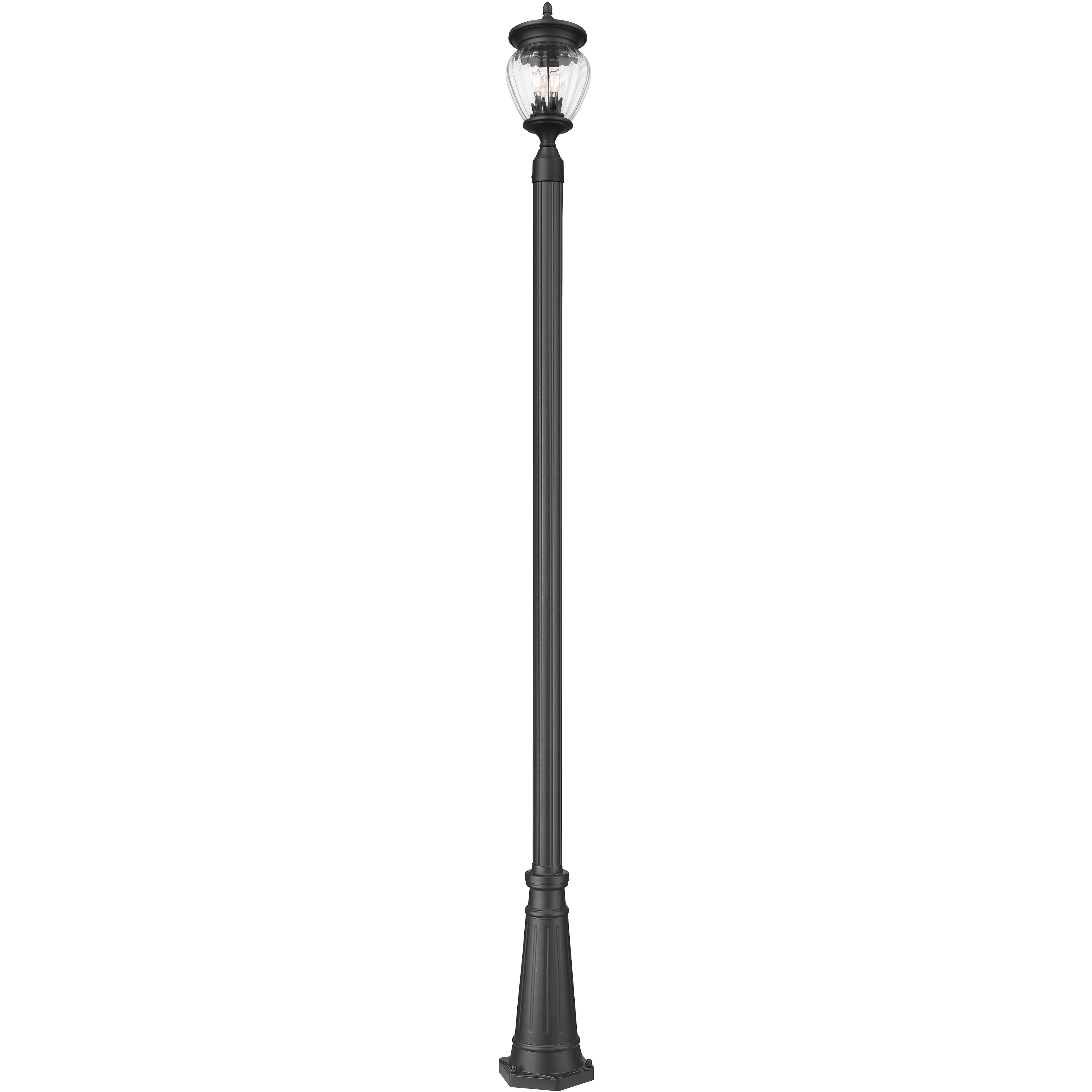 Davina 3 Light 114.25 inch Black Outdoor Post Mounted Fixture in G9