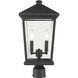 Beacon 2 Light 19.5 inch Black Outdoor Post Mount Fixture in 8
