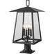 Rainer 4 Light 26.25 inch Black Outdoor Pier Mounted Fixture in G9