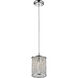 Terra 1 Light 5.91 inch Chrome Pendant Ceiling Light in 1.2