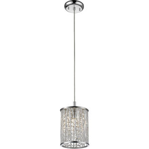 Terra 1 Light 5.91 inch Chrome Pendant Ceiling Light in 1.2