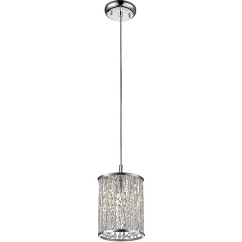 Terra 1 Light 5.91 inch Chrome Pendant Ceiling Light in 1.2