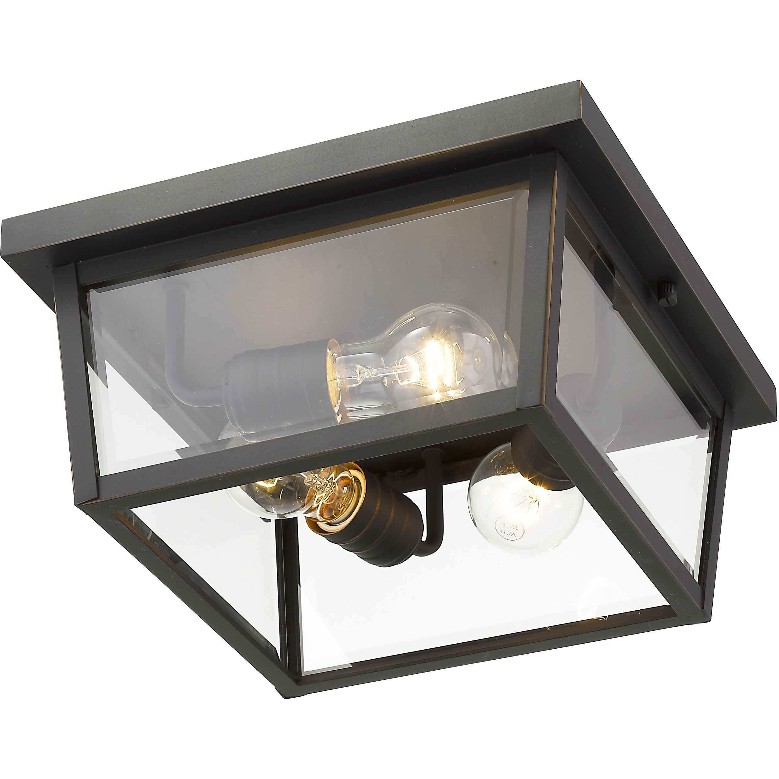 Beacon 3 Light 12 inch Oil Rubbed Bronze Outdoor Flush Mount