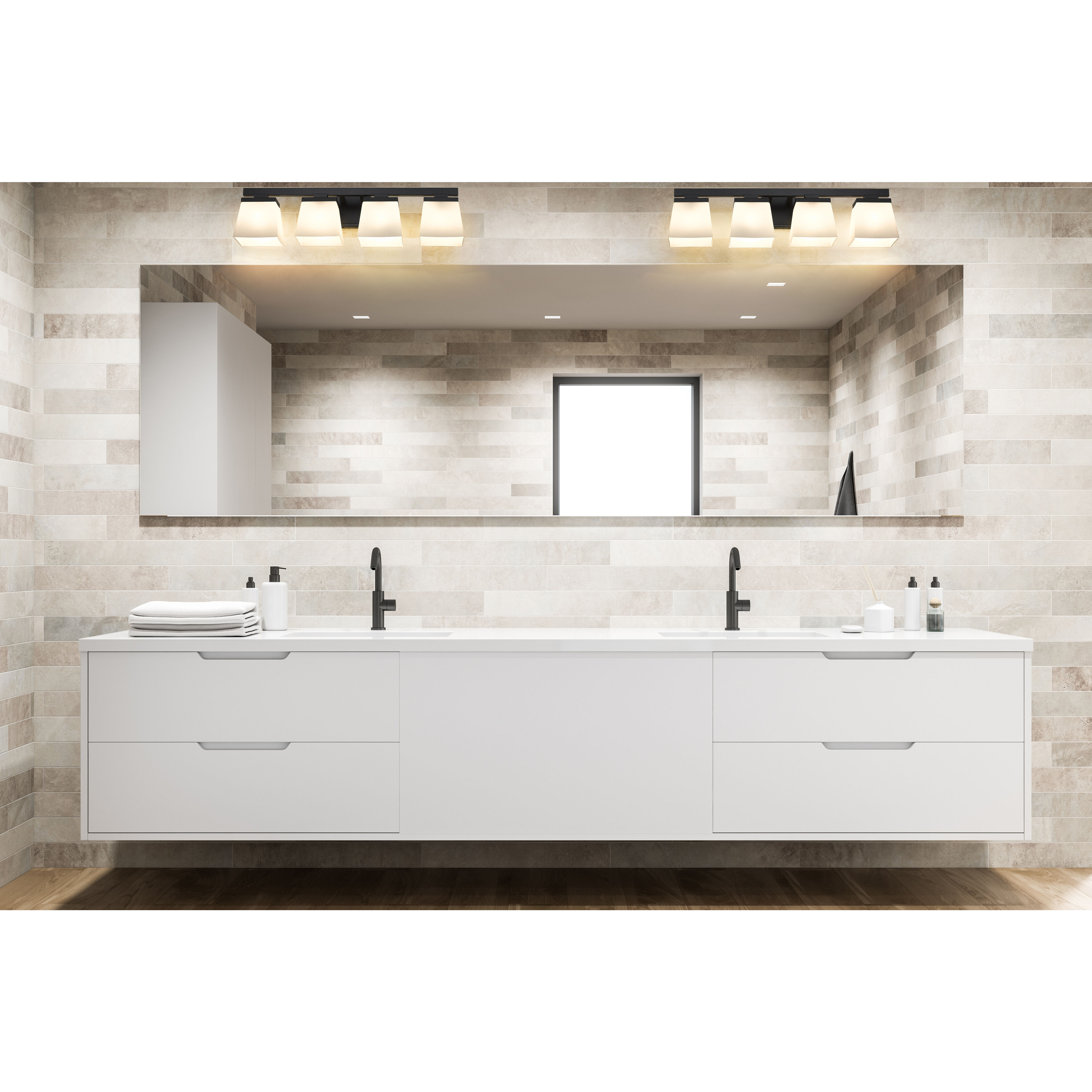 Astor 4 Light 29 inch Matte Black Vanity Wall Light