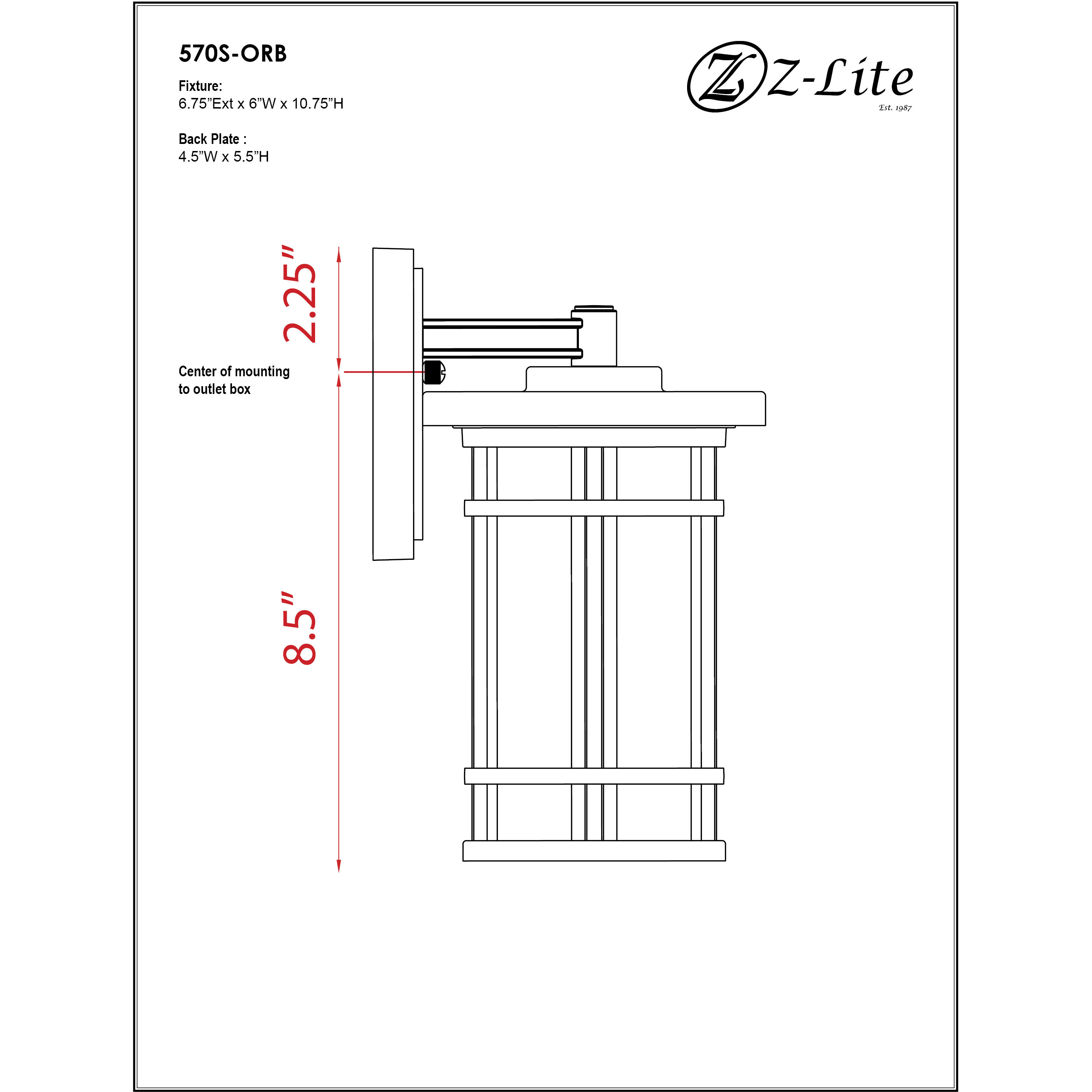 Jordan 1 Light 10.75 inch Oil Rubbed Bronze Outdoor Wall Light