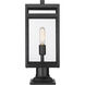 Nuri 1 Light 19.75 inch Black Outdoor Pier Mounted Fixture
