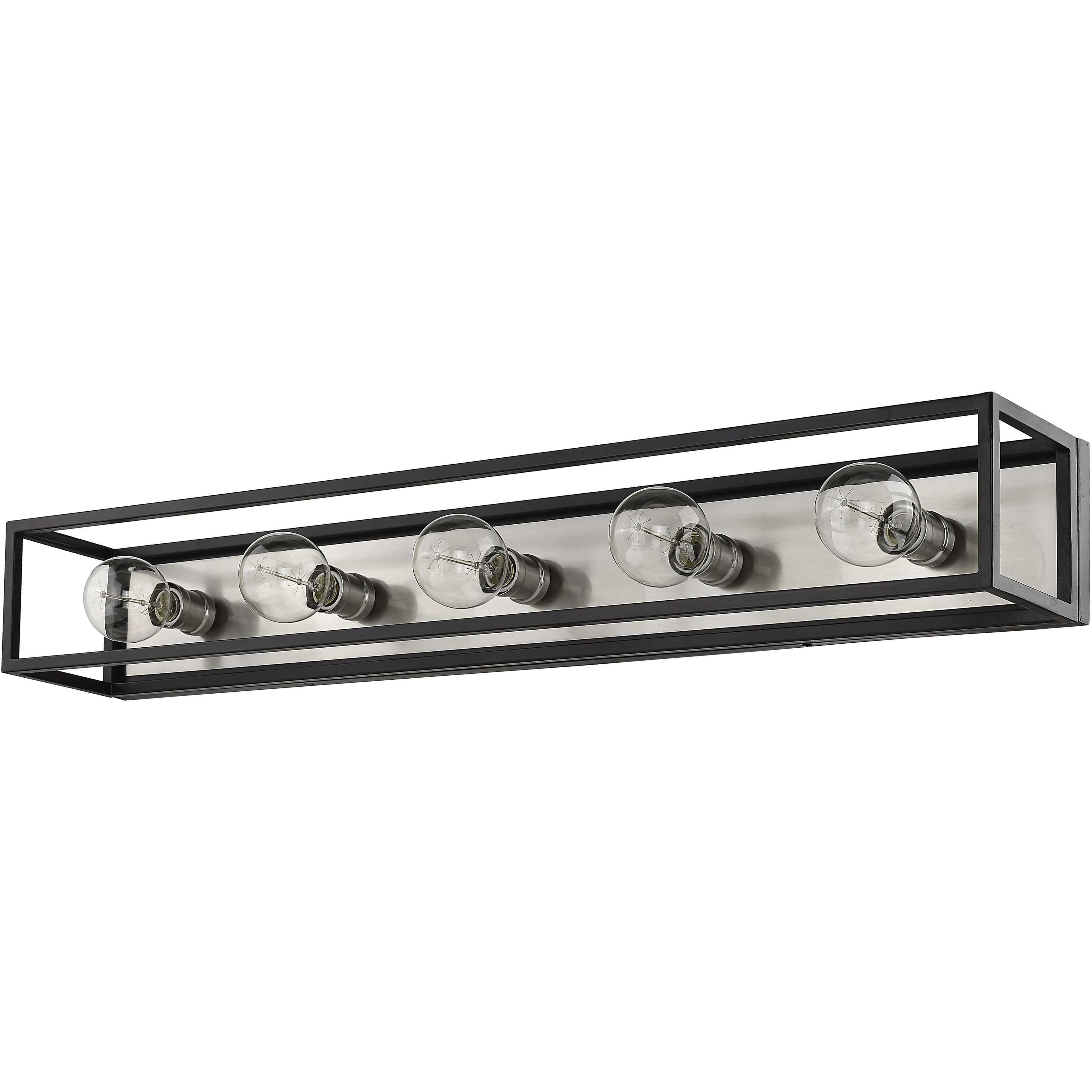 Kube 5 Light 39.5 inch Matte Black and Brushed Nickel Vanity Wall Light