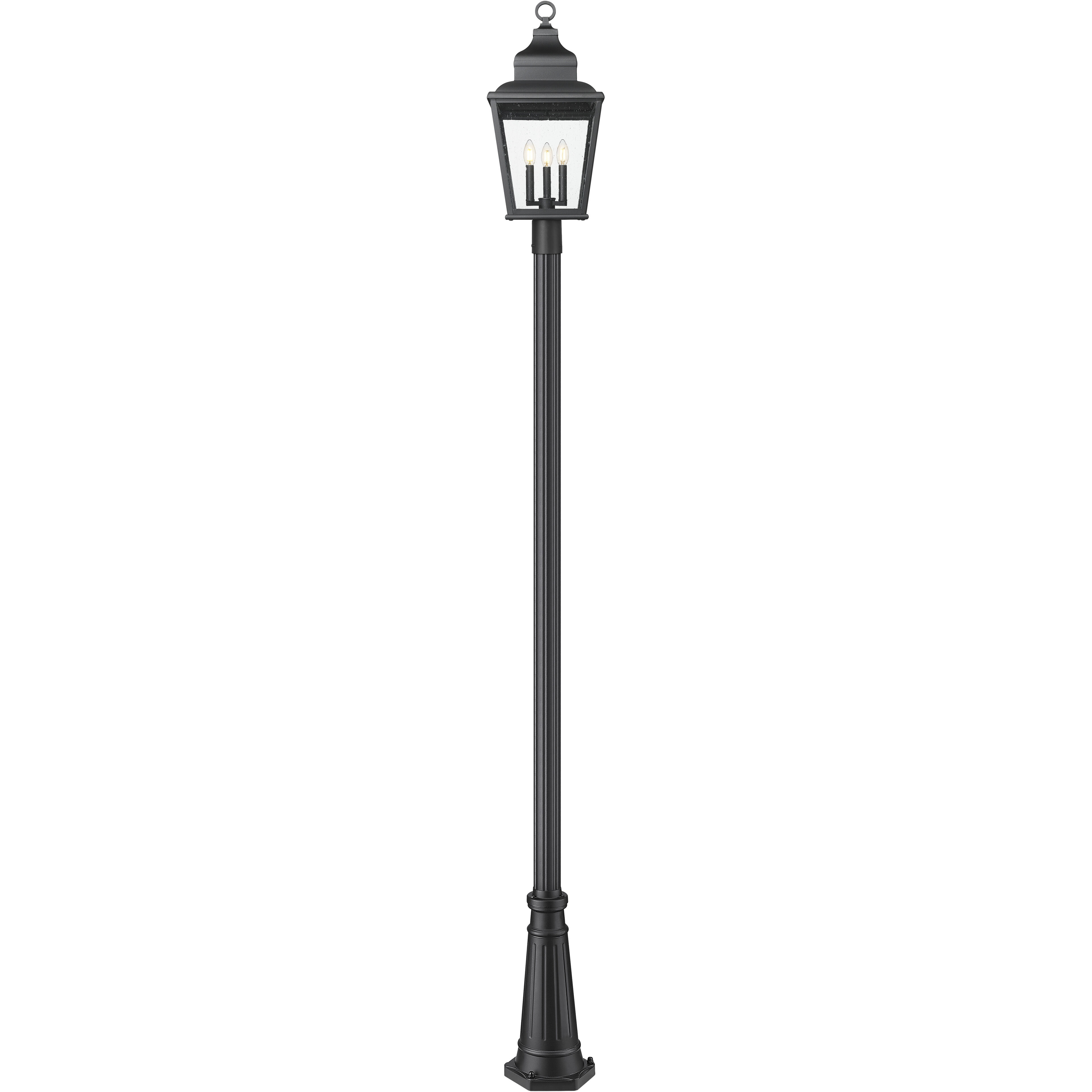 Raphael 3 Light 122 inch Sand Black Outdoor Post Mounted Fixture in Soft Sand Black