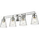 Lyna 4 Light 30.5 inch Chrome Vanity Wall Light