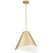 Aria 1 Light 18 inch Modern Gold Pendant Ceiling Light in Modern Gold & Inner White