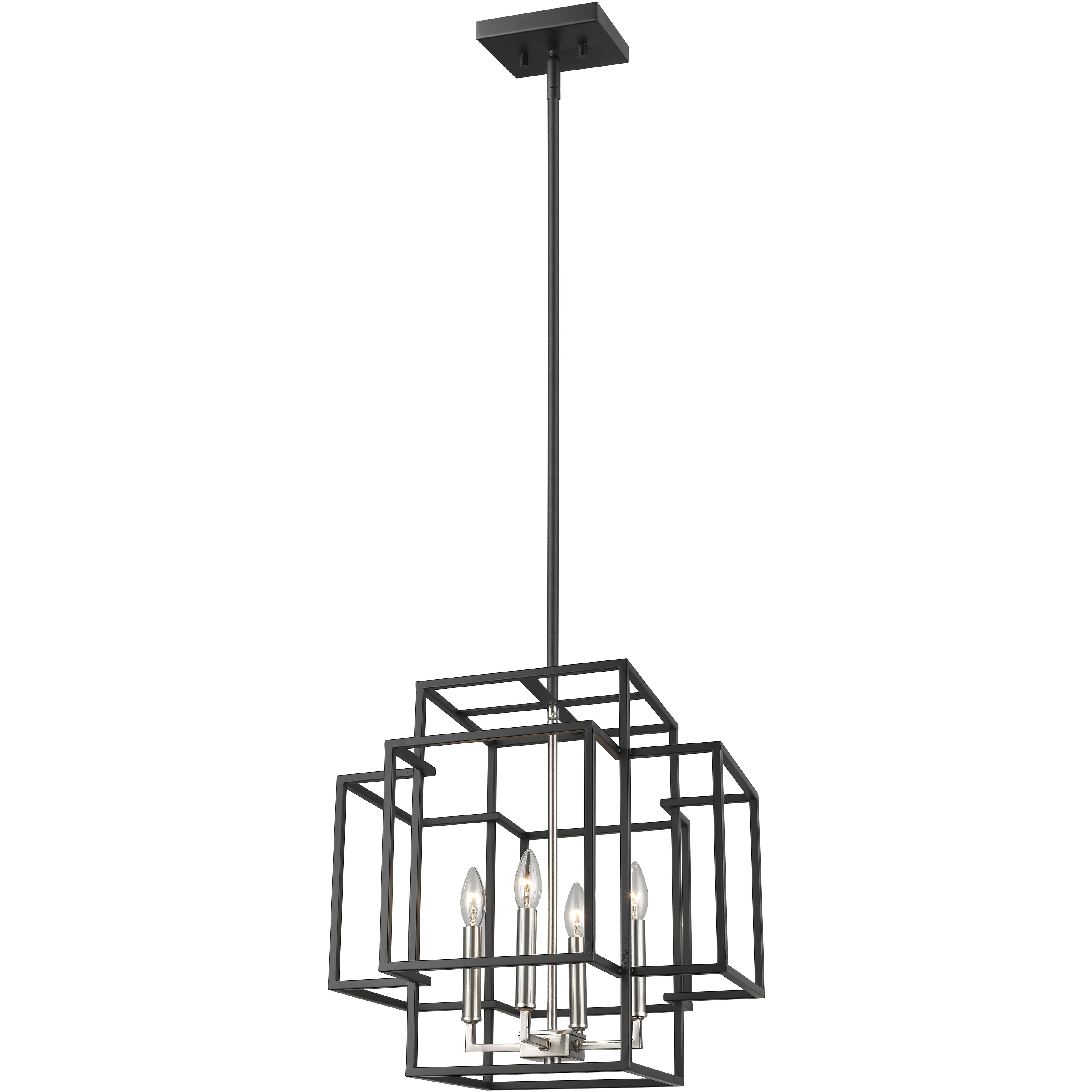 Titania 4 Light 18 inch Black and Brushed Nickel Chandelier Ceiling Light