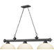 Cordon 3 Light 57.25 inch Bronze Plate Billiard Ceiling Light in Matte Opal Glass