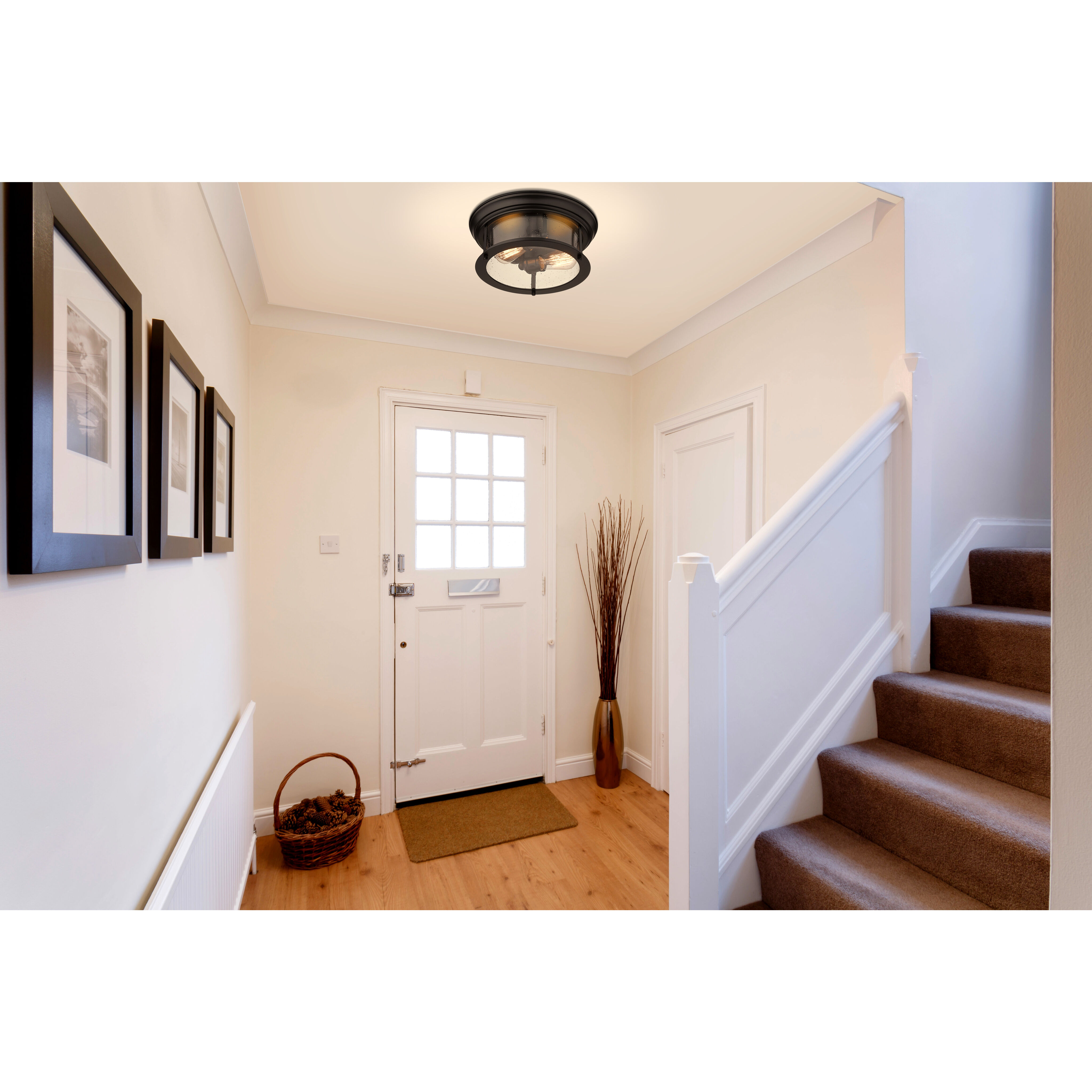 Sonna 2 Light 13.5 inch Matte Black Flush Mount Ceiling Light