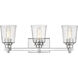 Bohin 3 Light 24 inch Chrome Vanity Wall Light