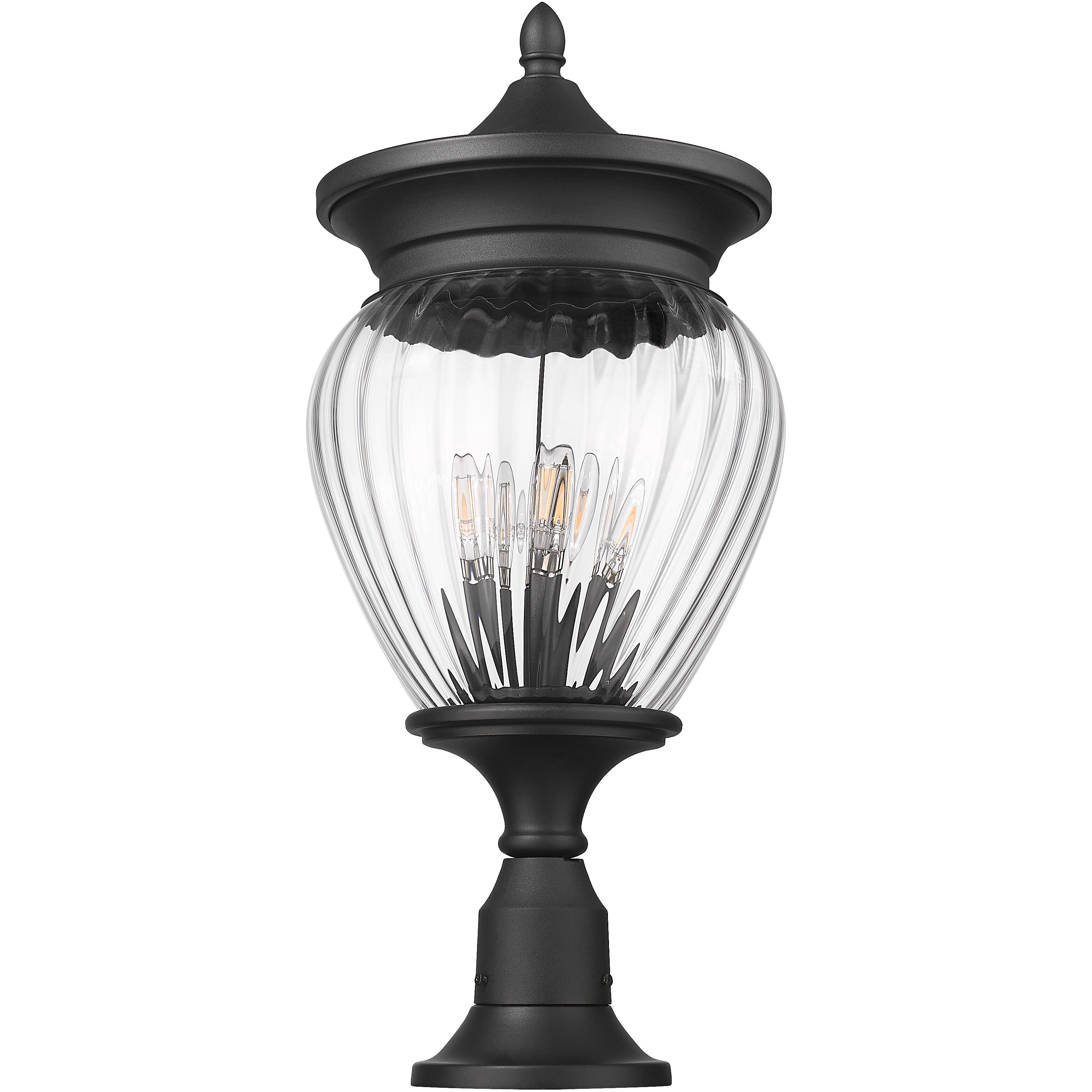 Davina 4 Light 27.25 inch Black Outdoor Pier Mounted Fixture in G9